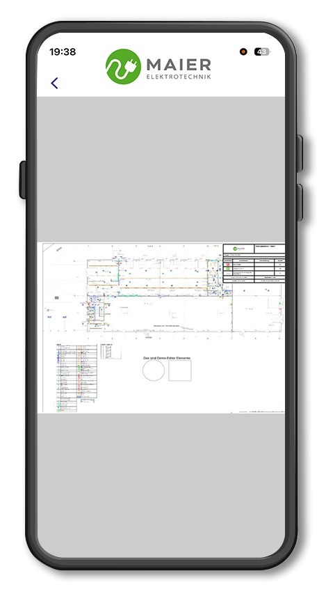 Digitale Elektroplanung von Elektrotechnik Maier auf dem Smartphone
